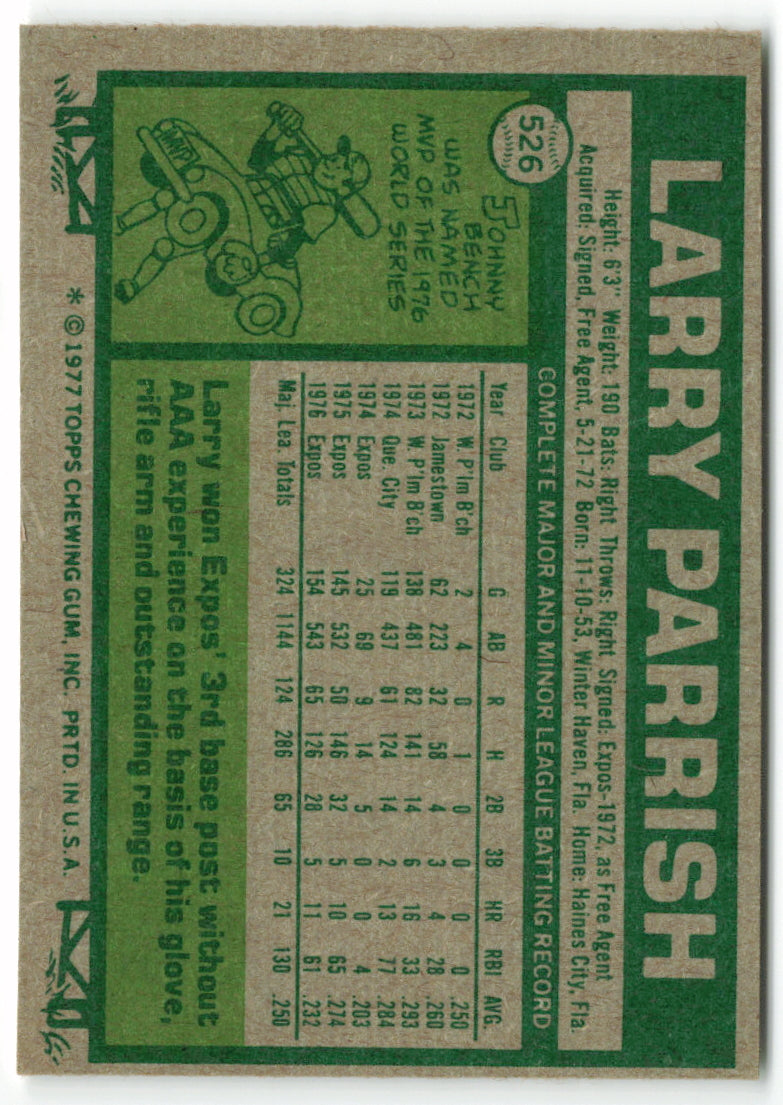 1977 Topps #526 Larry Parrish