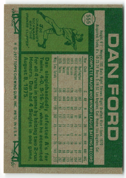 1977 Topps #555 Dan Ford