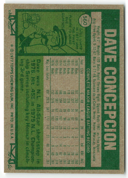 1977 Topps #560 Dave Concepcion AS