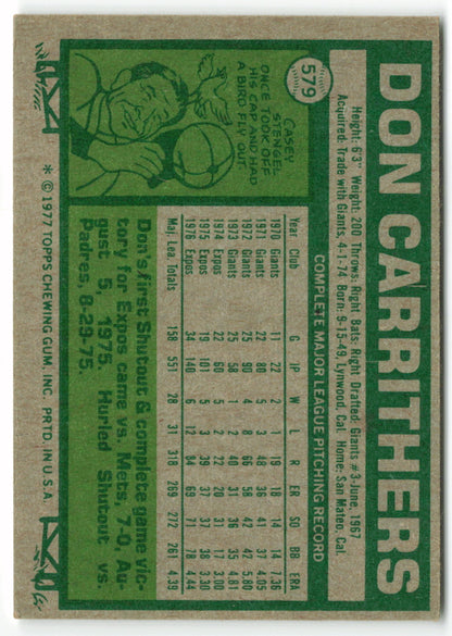 1977 Topps #579 Don Carrithers