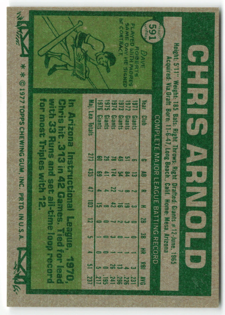 1977 Topps #591 Chris Arnold