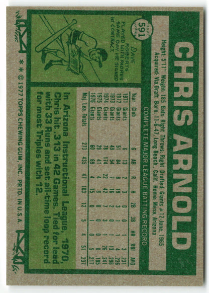 1977 Topps #591 Chris Arnold