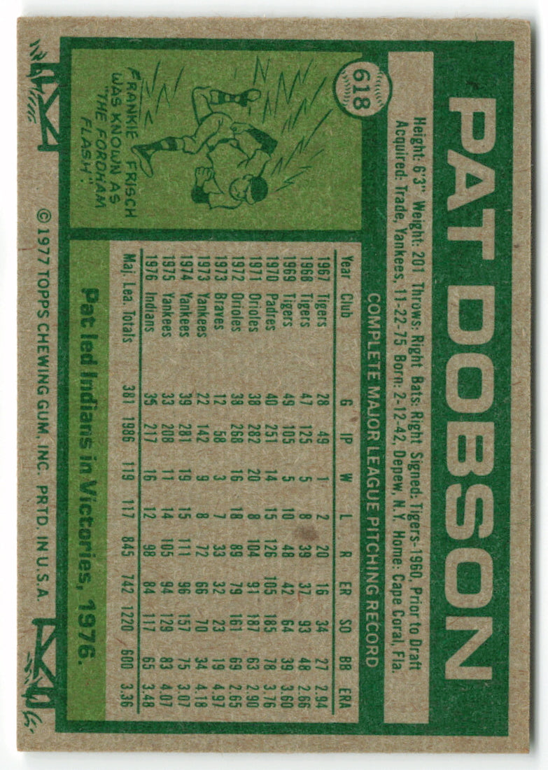 1977 Topps #618 Pat Dobson