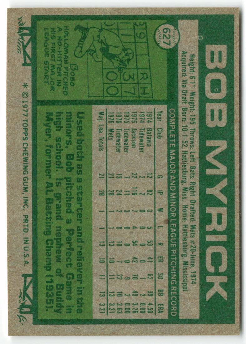 1977 Topps #627 Bob Myrick RC