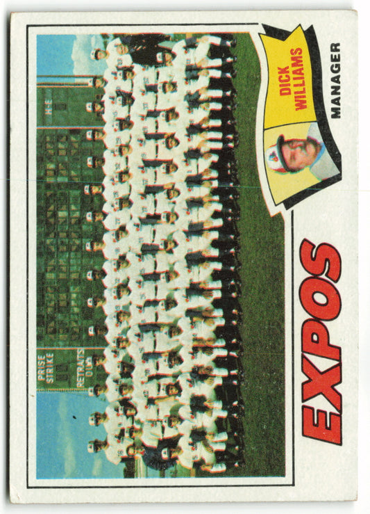 1977 Topps #647 Montreal Expos / Dick Williams Team Card, MGR