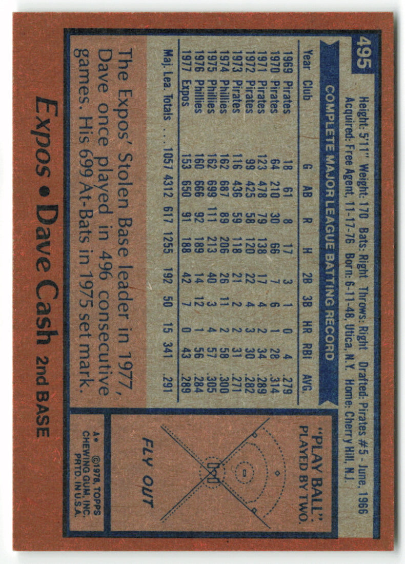 1978 Topps #495 Dave Cash