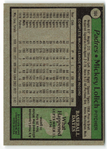 1979 Topps #164 Mickey Lolich