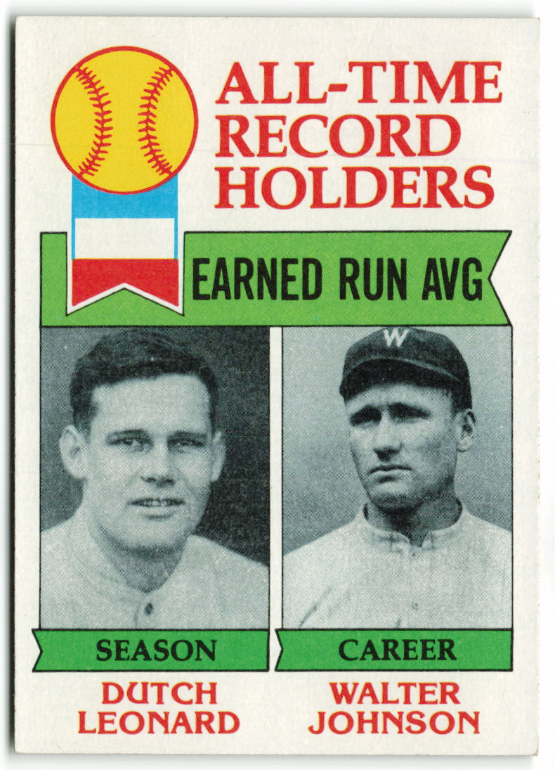 1979 Topps #418 All Time ERA Leaders - Dutch Leonard/Walter Johnson