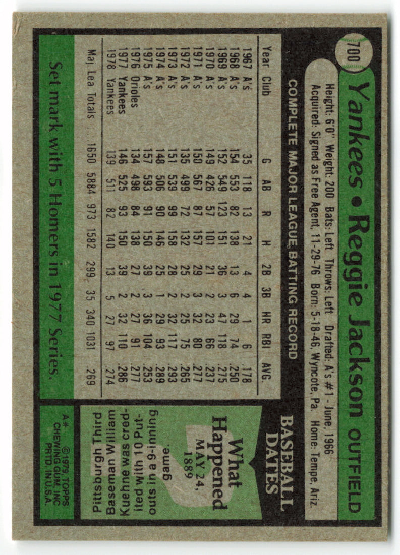 1979 Topps #700 Reggie Jackson