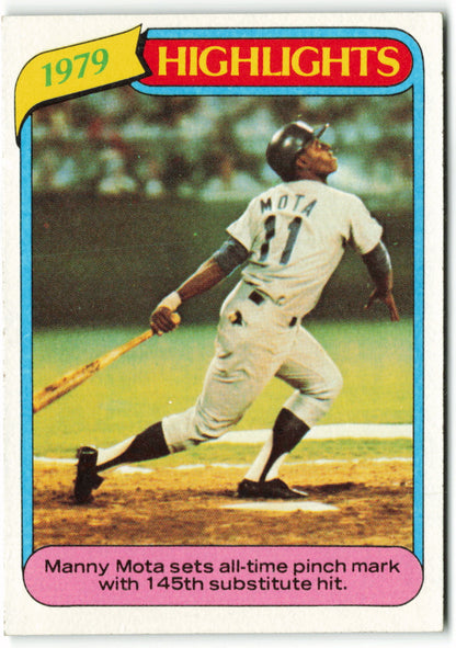 1980 Topps #003 Manny Mota HL