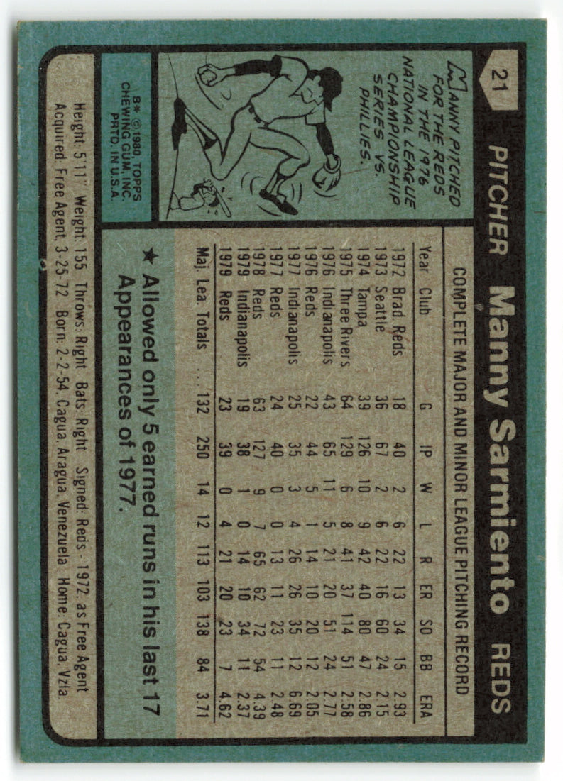 1980 Topps #021 Manny Sarmiento