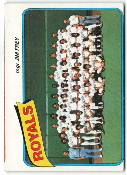 1980 Topps #066 Kansas City Royals / Jim Frey Team Card