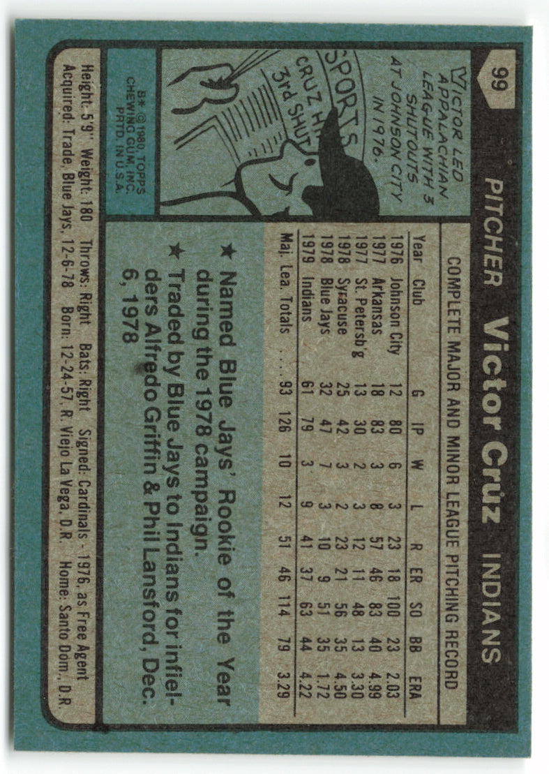 1980 Topps #099 Victor Cruz