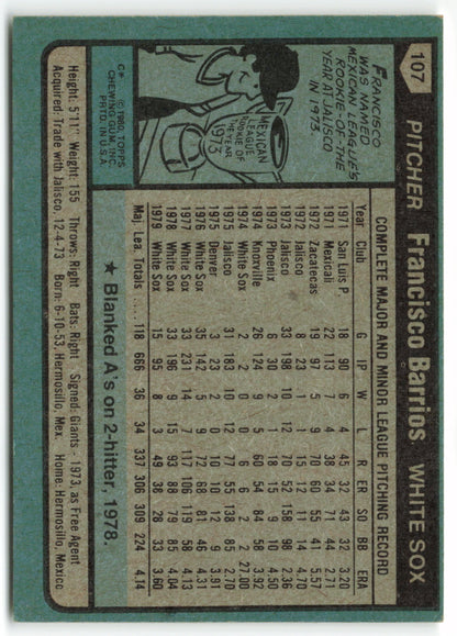 1980 Topps #107 Francisco Barrios