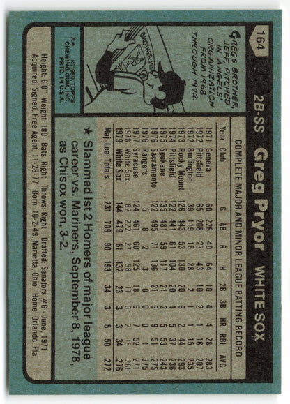 1980 Topps #164b Greg Pryor COR