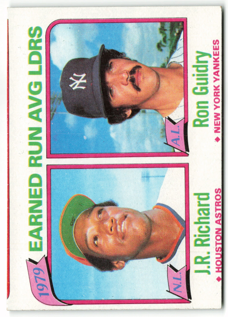 1980 Topps #207 1979 Earned Run Average Leaders (J.R. Richard / Ron Guidry) LL