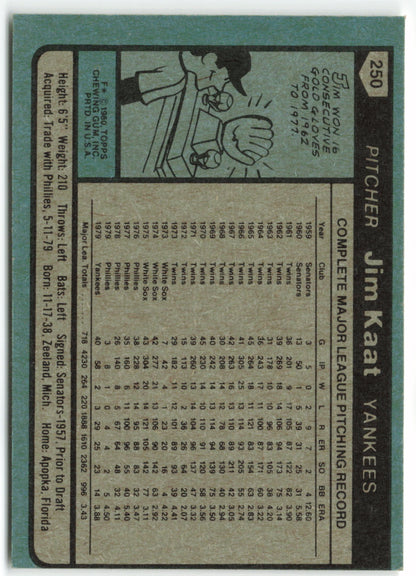 1980 Topps #250 Jim Kaat