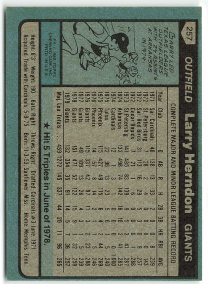 1980 Topps #257 Larry Herndon