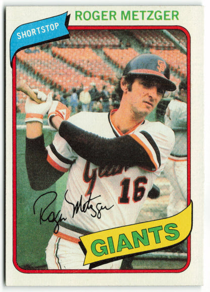 1980 Topps #311 Roger Metzger