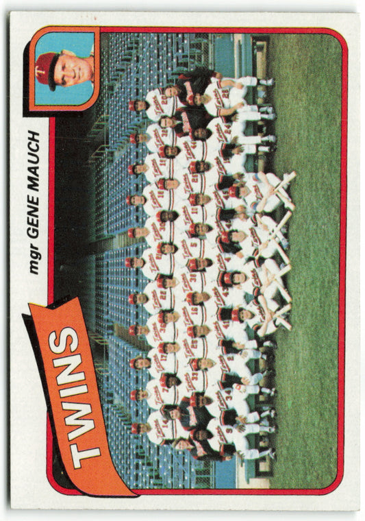 1980 Topps #328 Minnesota Twins / Gene Mauch Team Card