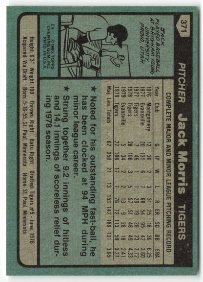 1980 Topps #371 Jack Morris