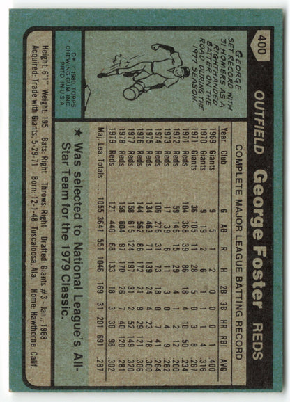 1980 Topps #400 George Foster AS