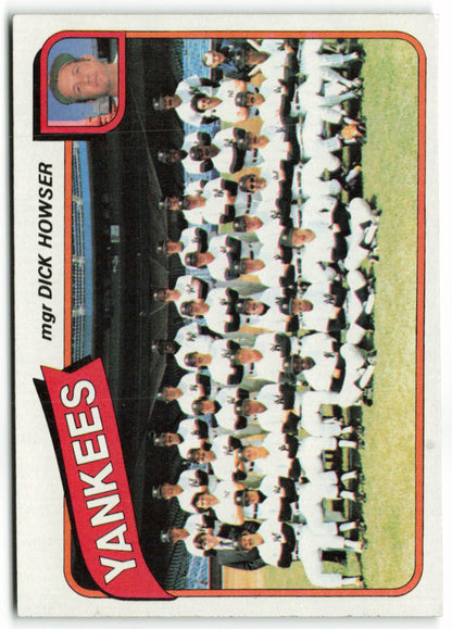 1980 Topps #424 New York Yankees / Dick Howser Team Card