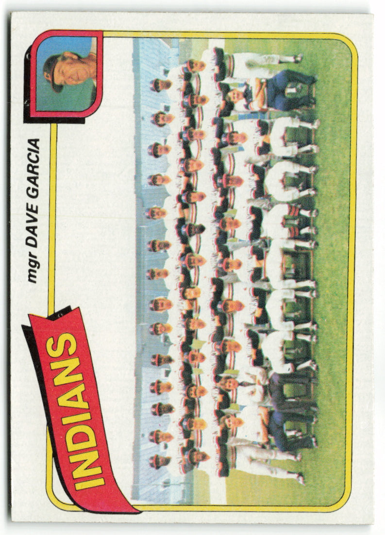 1980 Topps #451 Cleveland Indians / Dave Garcia Team Card