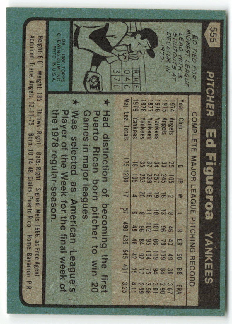 1980 Topps #555 Ed Figueroa