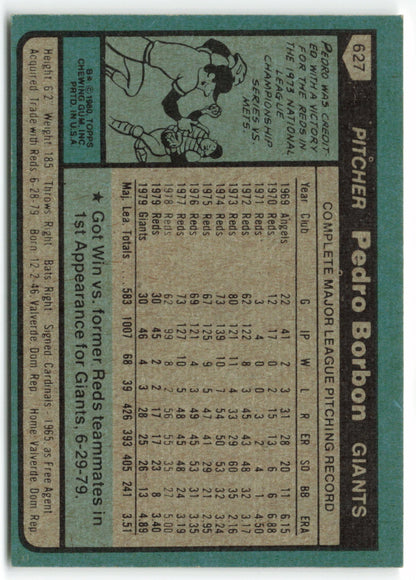 1980 Topps #627 Pedro Borbon