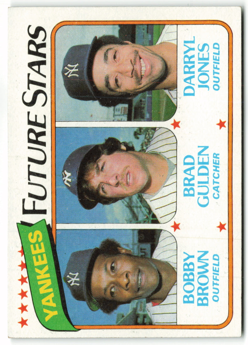 1980 Topps #670 Yankees Future Stars (Bobby Brown / Brad Gulden / Darryl Jones) RC