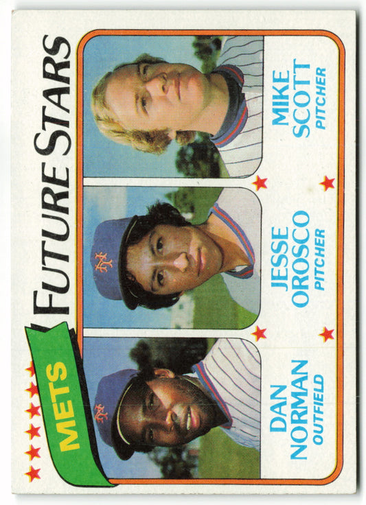 1980 Topps #681 Mets Future Stars (Dan Norman / Jesse Orosco / Mike Scott) RC