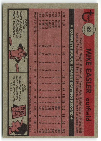 1981 Topps #092 Mike Easler