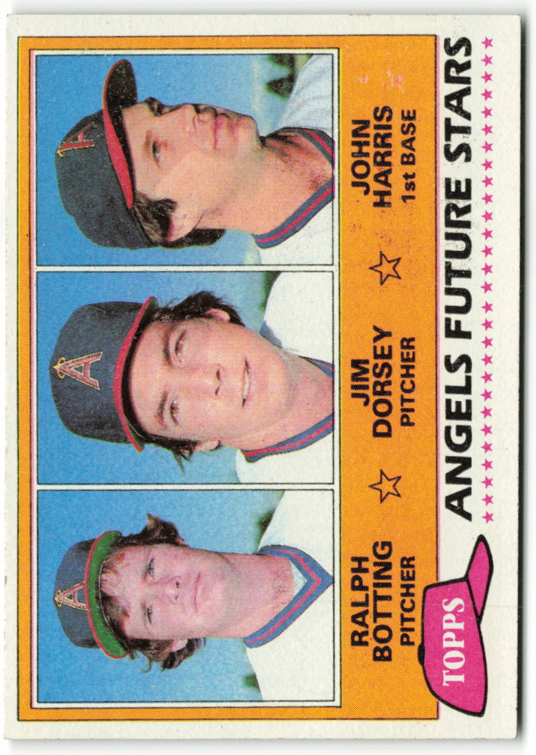 1981 Topps #214 Angels Future Stars (Ralph Botting / Jim Dorsey / John Harris) FS RC