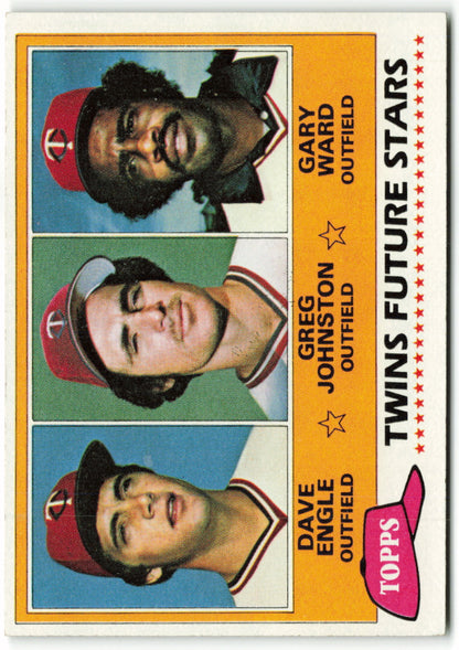 1981 Topps #328 Twins Future Stars (Dave Engle / Greg Johnston / Gary Ward) FS RC