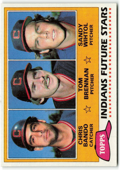 1981 Topps #451 Indians Future Stars (Chris Bando / Tom Brennan / Sandy Wihtol) FS RC