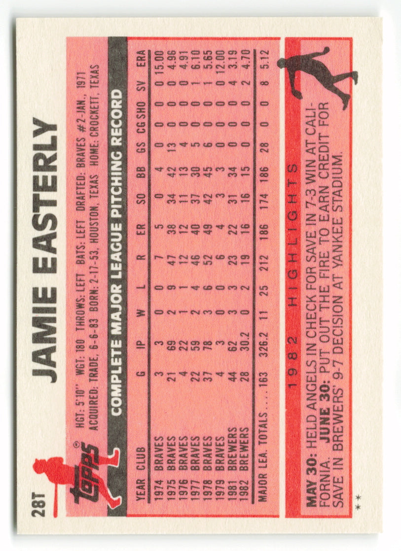 1983 Topps Traded Set #028T  Jamie Easterly