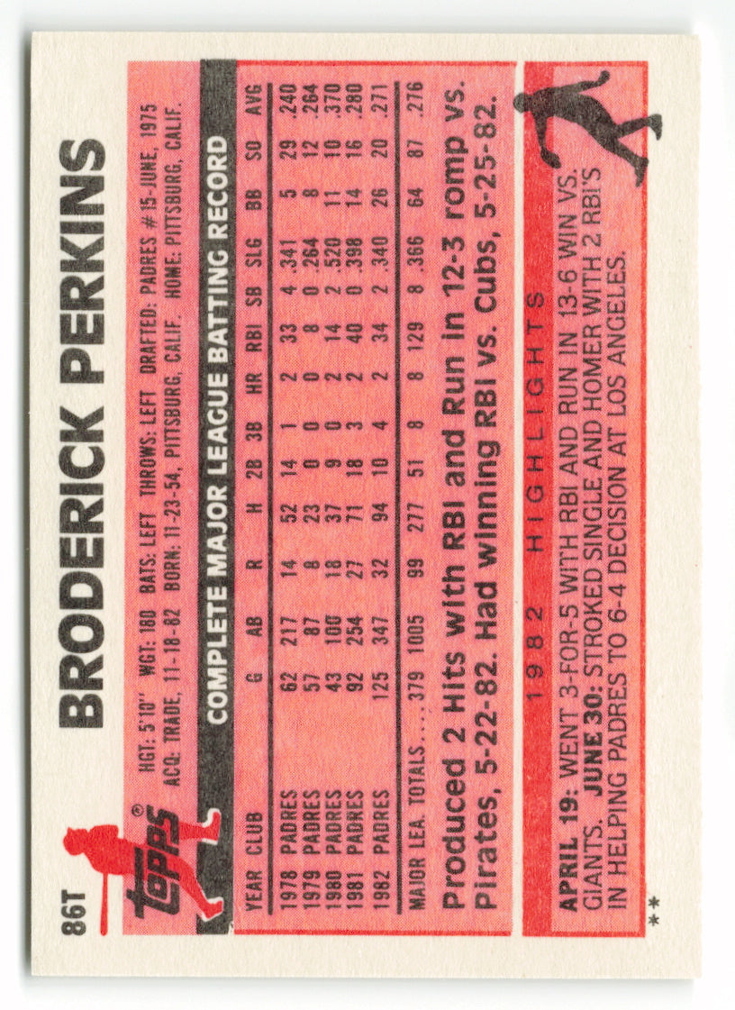 1983 Topps Traded Set #086T  Broderick Perkins