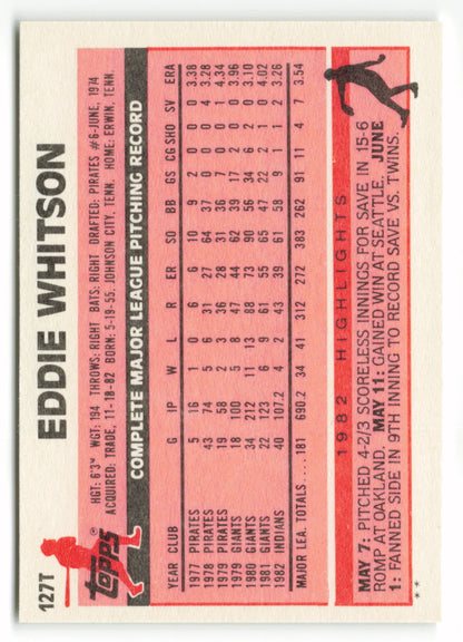 1983 Topps Traded Set #127T  Eddie Whitson