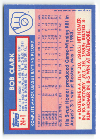 1984 Topps Traded #024T Bobby Clark