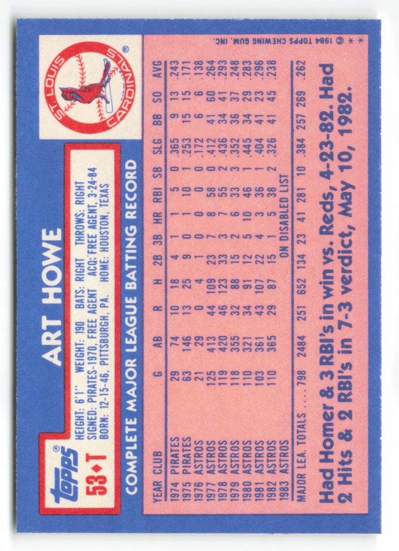 1984 Topps Traded #053T Art Howe