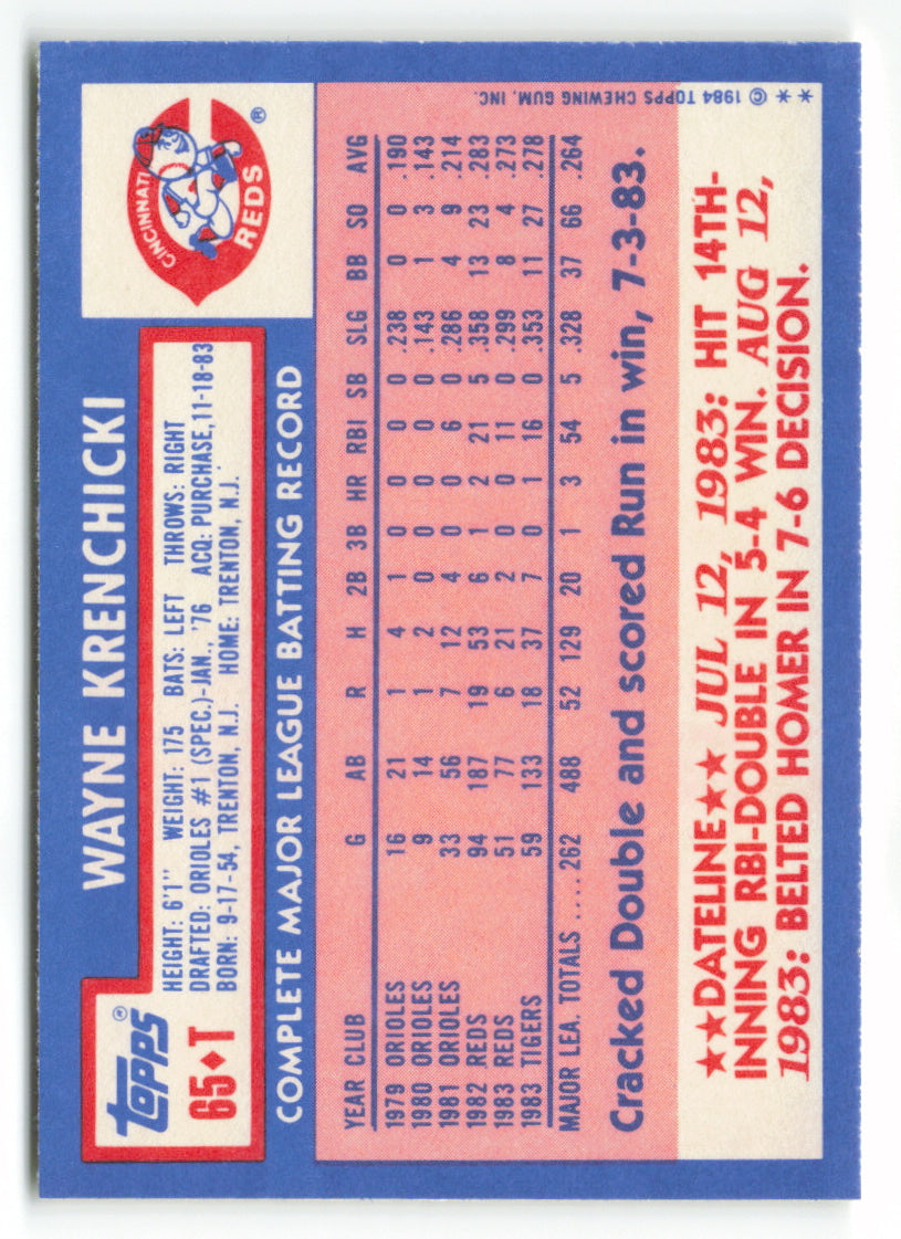 1984 Topps Traded #065T Wayne Krenchicki