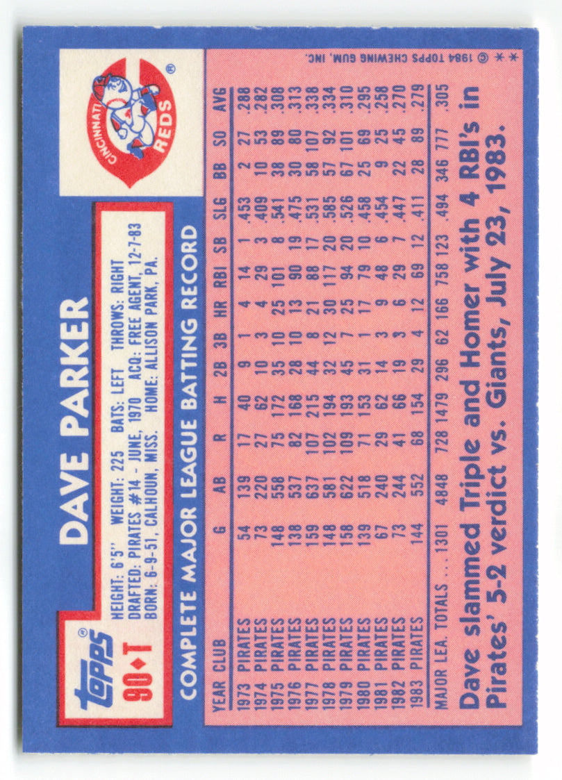 1984 Topps Traded #090T Dave Parker