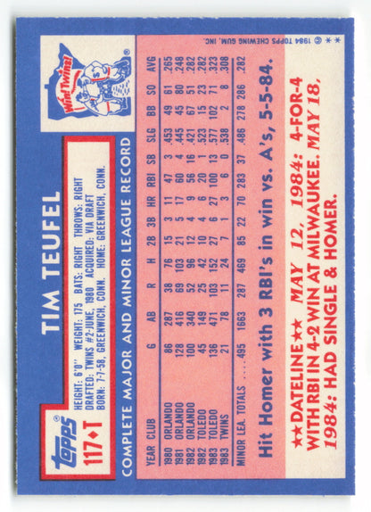 1984 Topps Traded #117T Tim Teufel