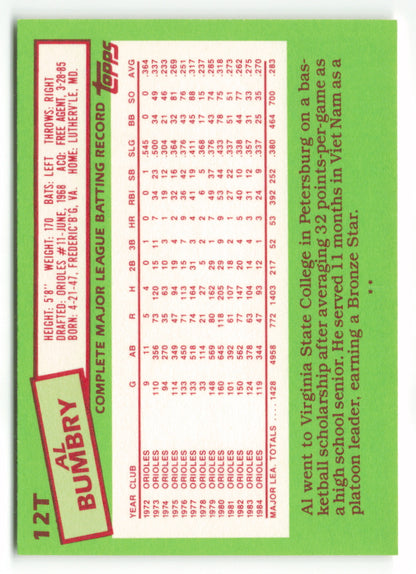 1985 Topps Traded #012T Al Bumbry