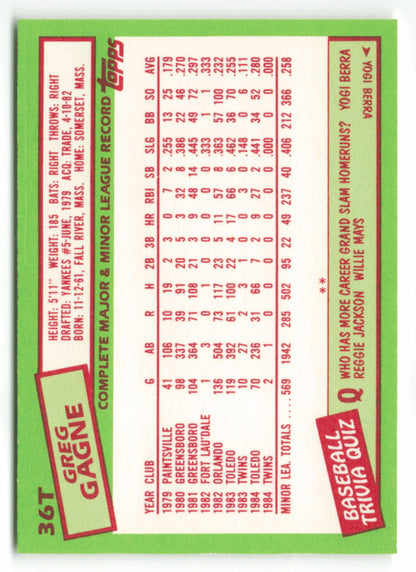 1985 Topps Traded #036T Greg Gagne