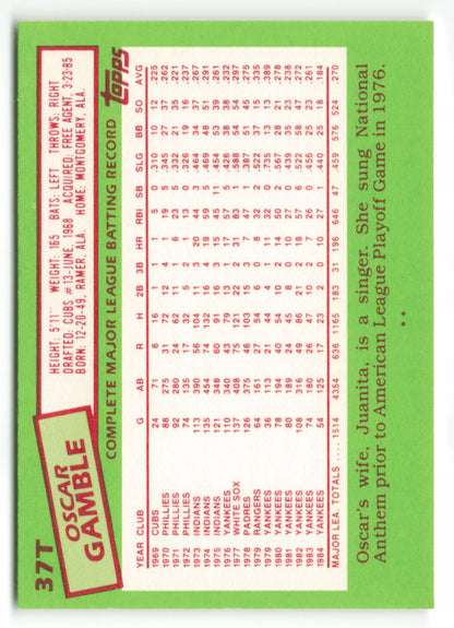 1985 Topps Traded #037T Oscar Gamble