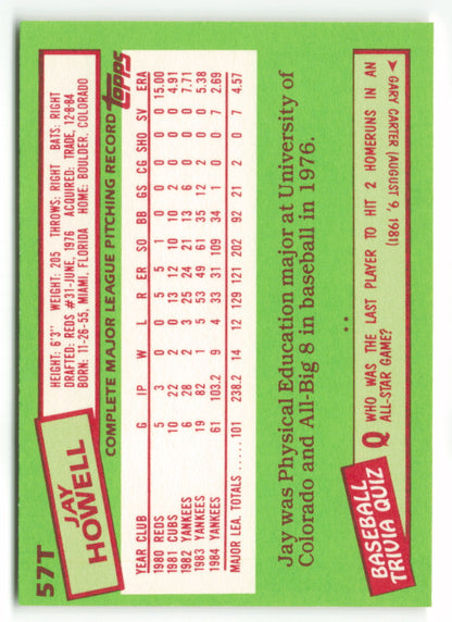 1985 Topps Traded #057T Jay Howell