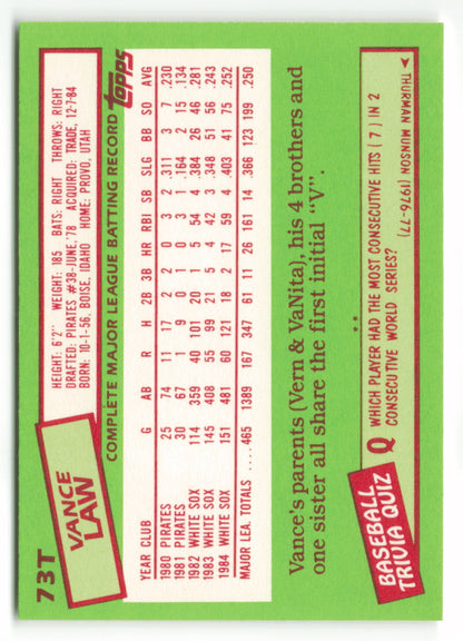 1985 Topps Traded #073T Vance Law