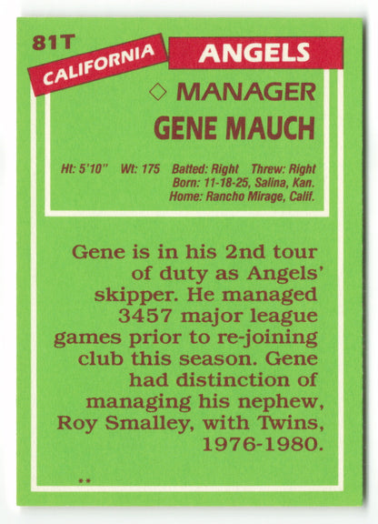 1985 Topps Traded #081T Gene Mauch MGR